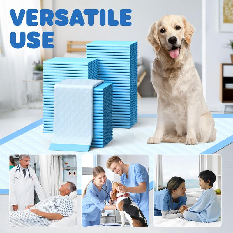 Powools Dog Puppy Pads for Potty Training Leak-Proof Quick-Dry Pee Pads with Multi-Layer Absorption Super Absorbent Polymer